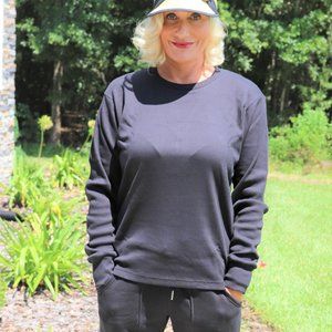 Women's Lounge Set Loungewear Black Two Piece